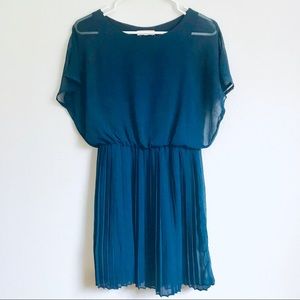 Lush Short Navy Flowy Dress